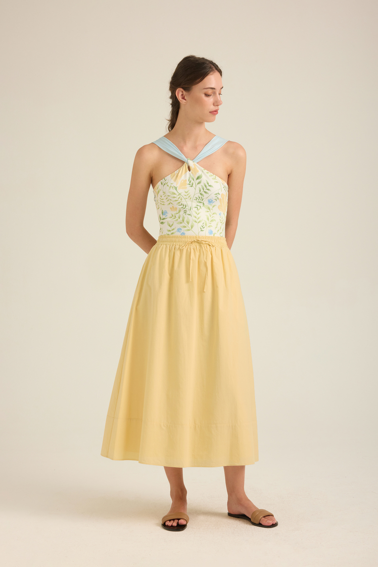 Modal-Cotton Midi Skirt