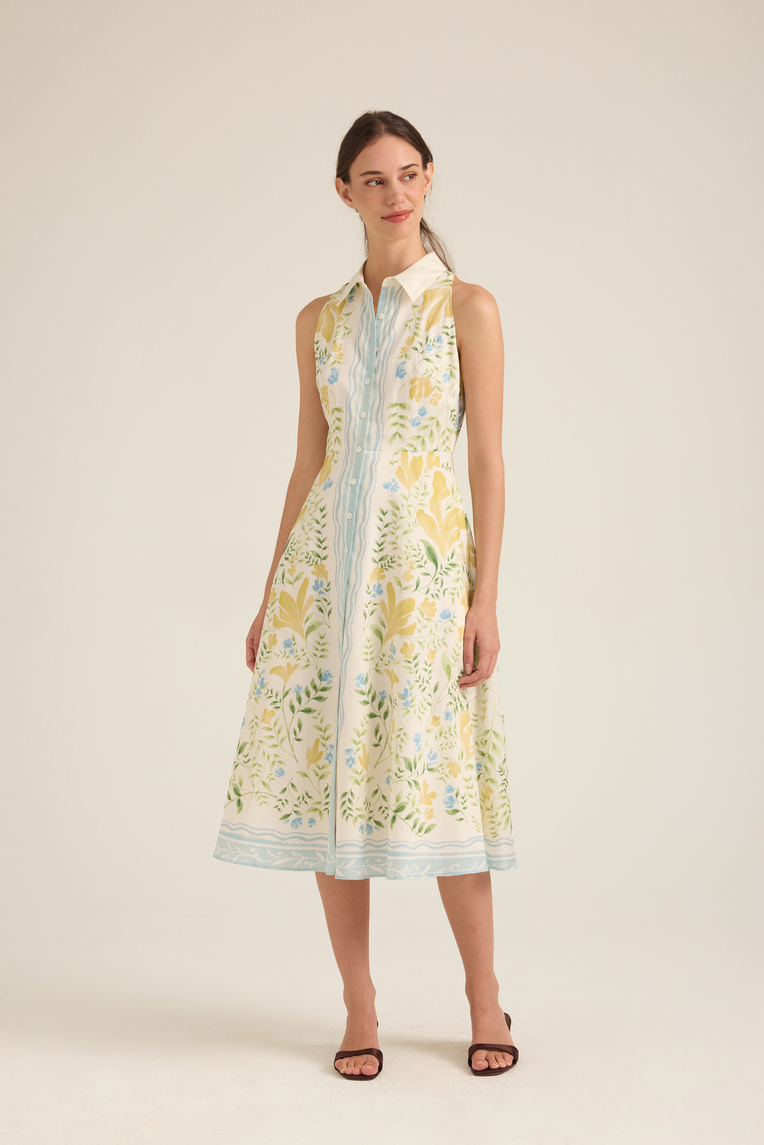 Garden Button-Down Midi Dress