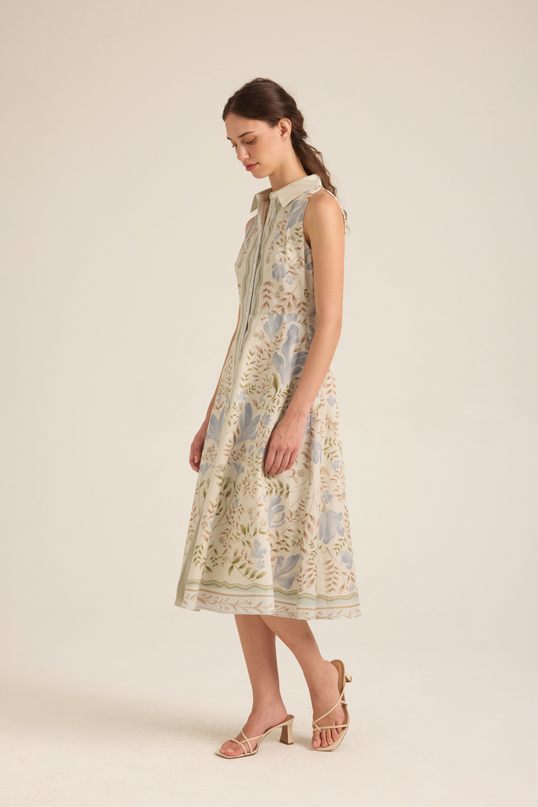 Garden Button-Down Midi Dress