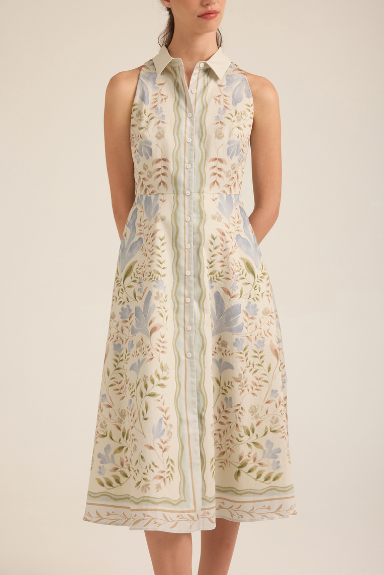 Garden Button-Down Midi Dress