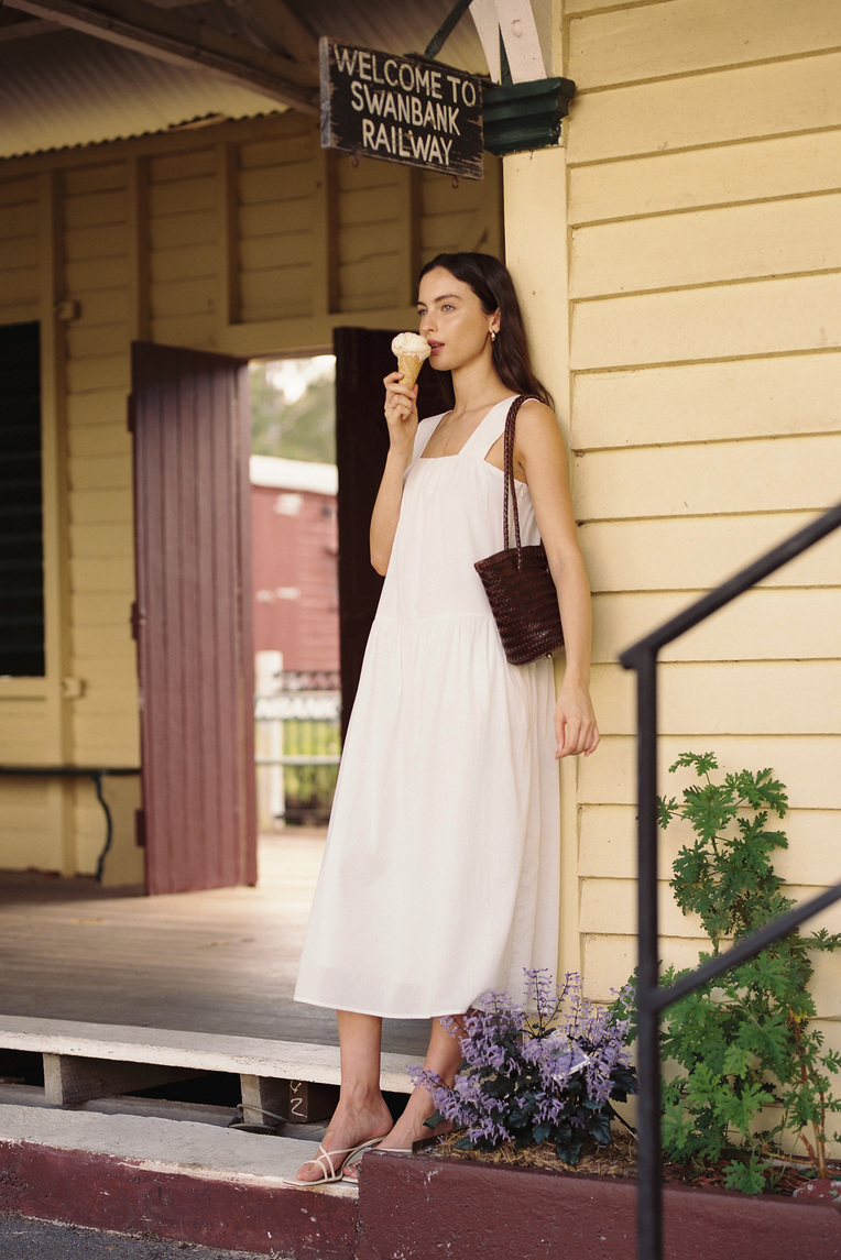Striped Cotton Tent Dress