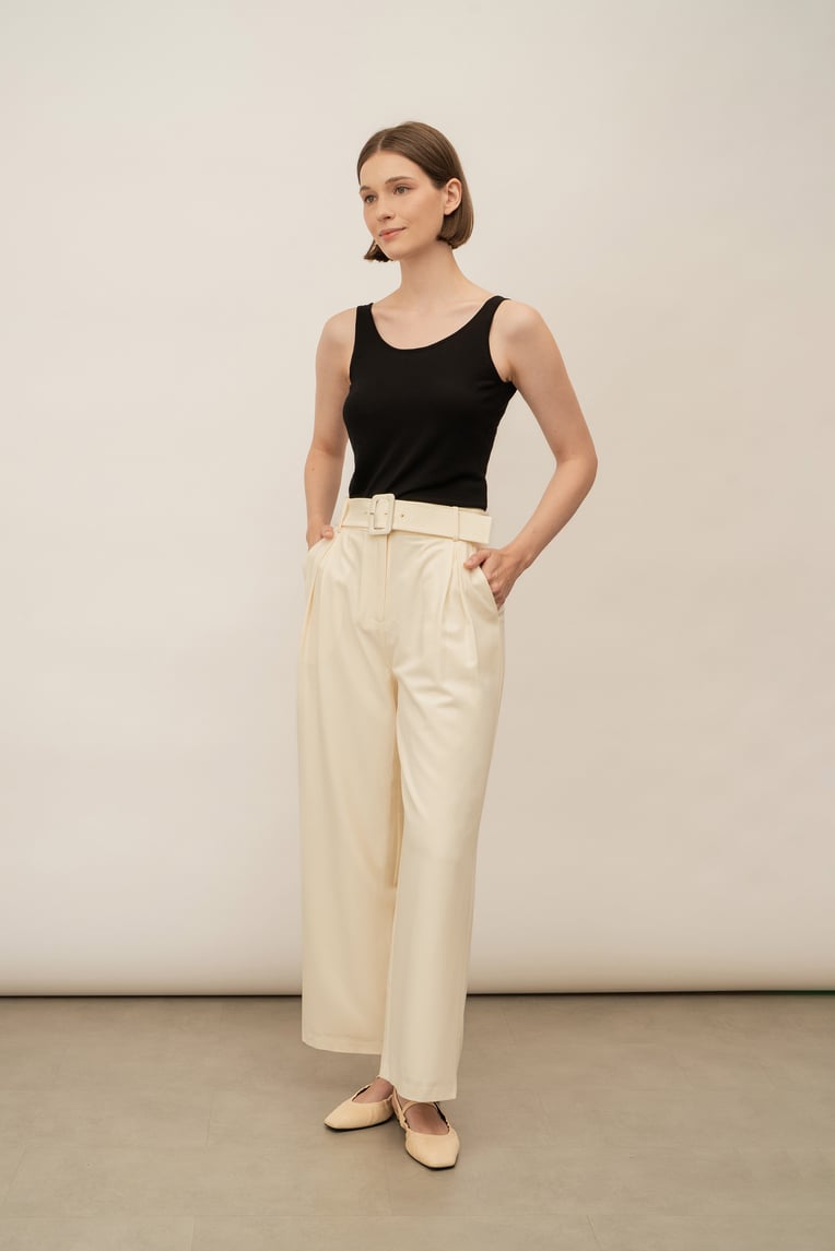 Silk Knit Scoop-Neck Top