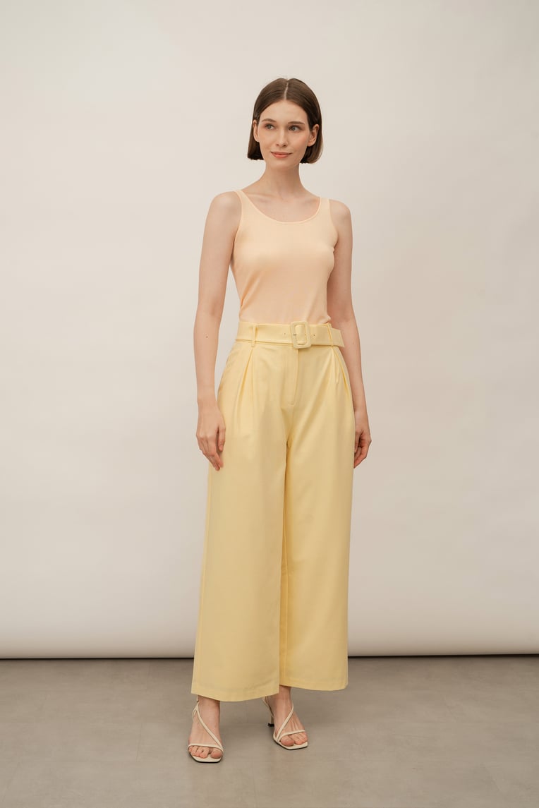 Wide-Leg Buckle Trousers