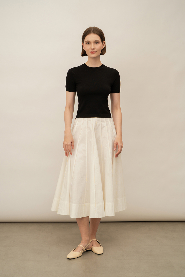 Silk Knit Fitted Tee