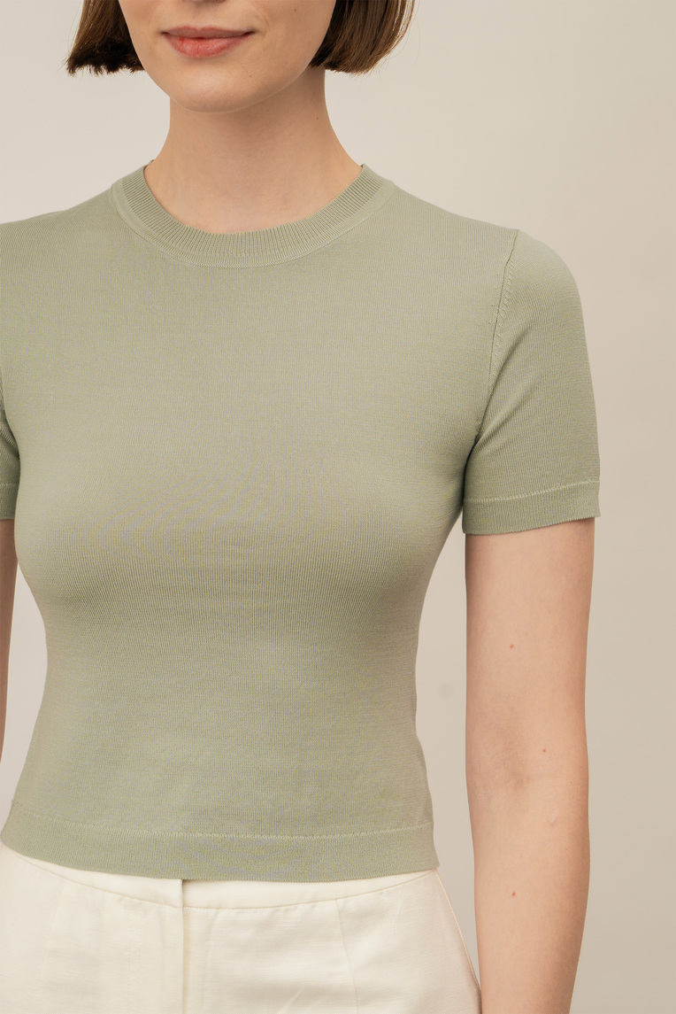 Silk Knit Fitted Tee