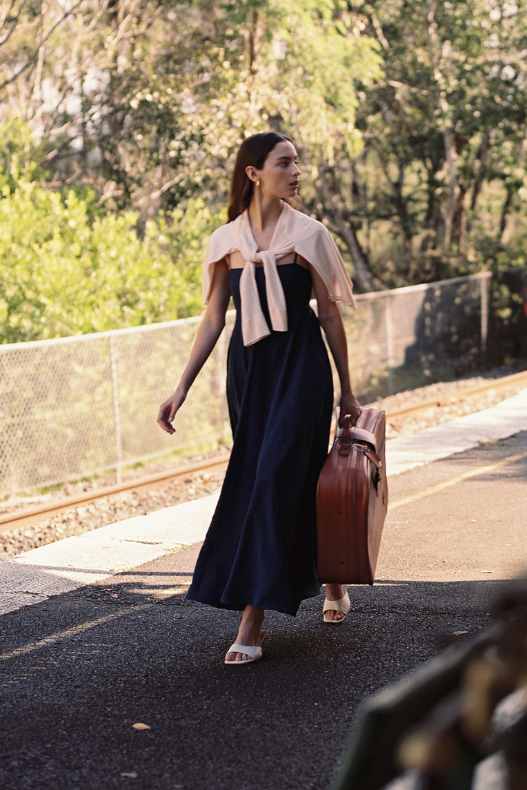 Crinkled Smocked-Back Sundress