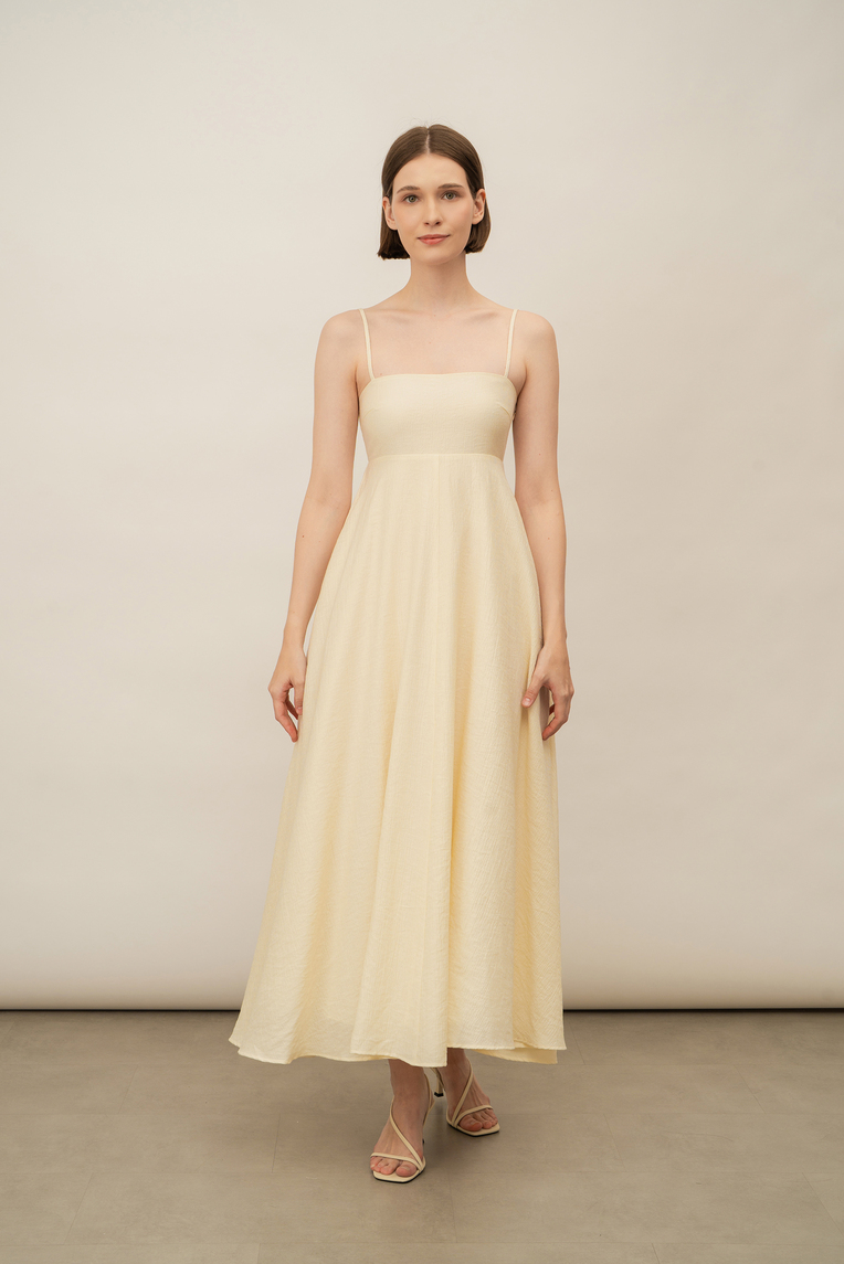 Crinkled Smocked-Back Sundress