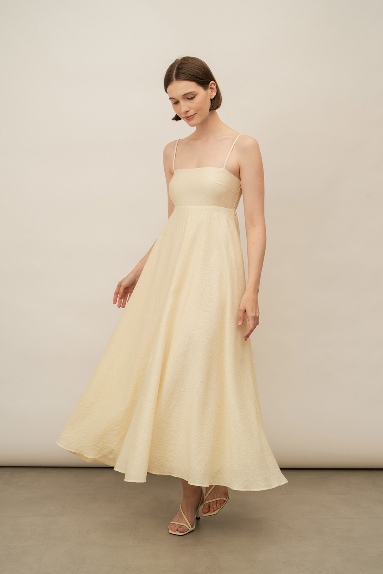 Crinkled Smocked-Back Sundress