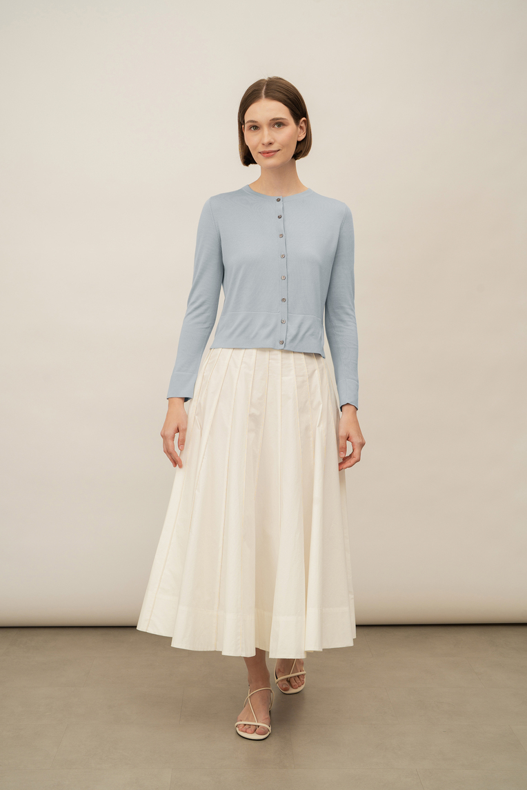Contrast Stitch Midi Skirt