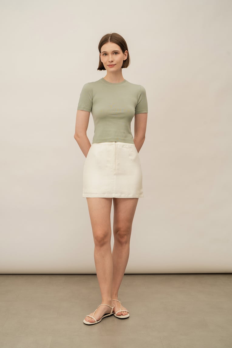 Silk Knit Fitted Tee