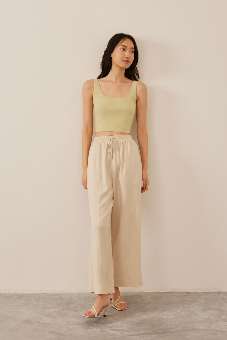 Square-Neck Knit Crop Top 