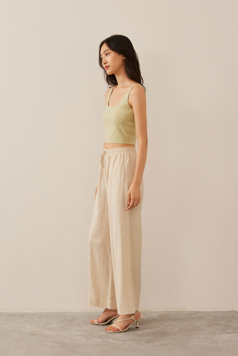 Square-Neck Knit Crop Top 