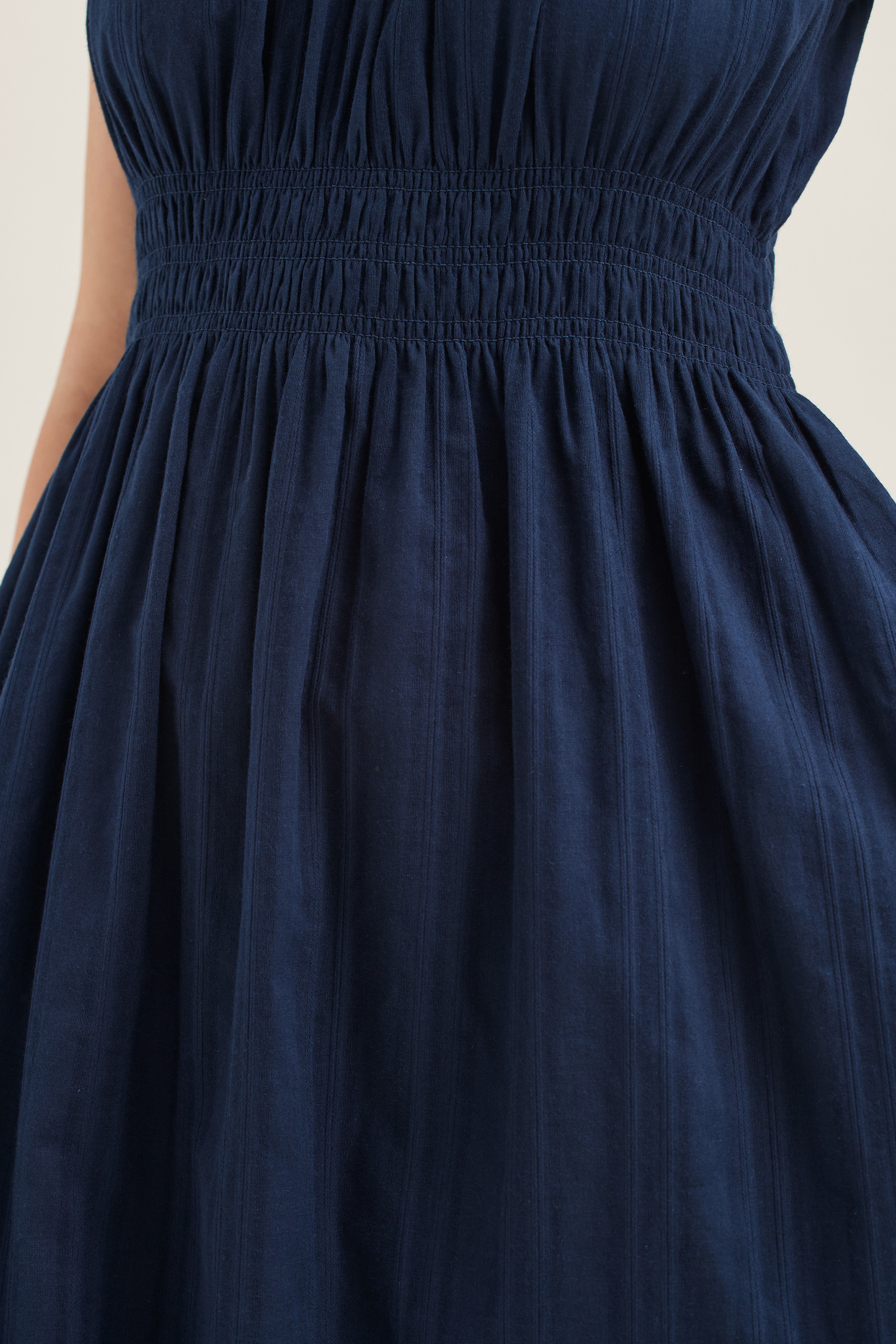 Smocked Cotton Midi Dress