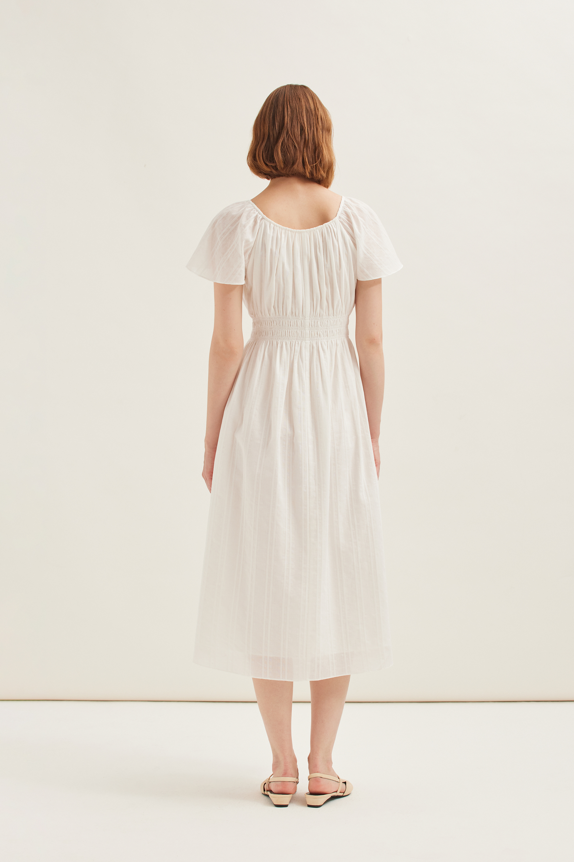 Smocked Cotton Midi Dress