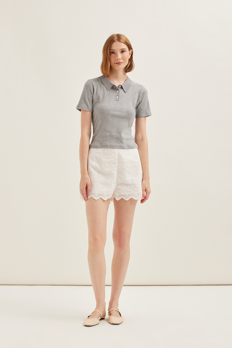 Pointelle Knit Polo
