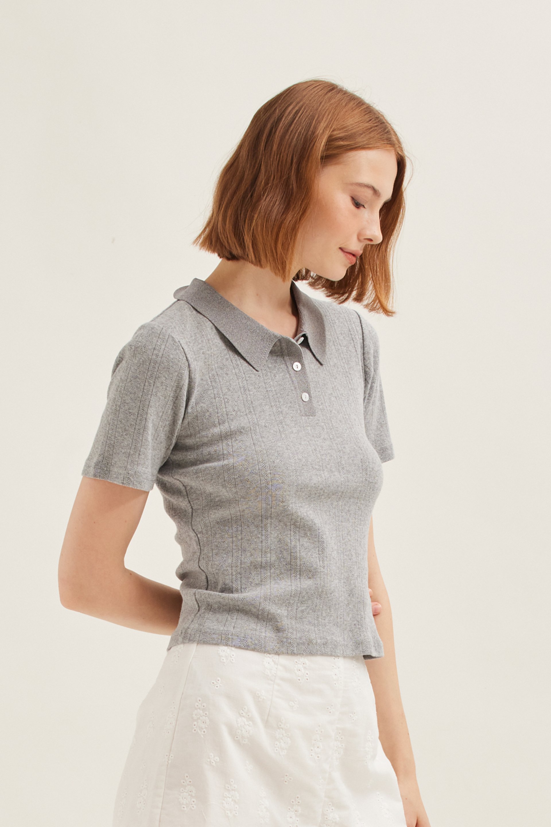Pointelle Knit Polo
