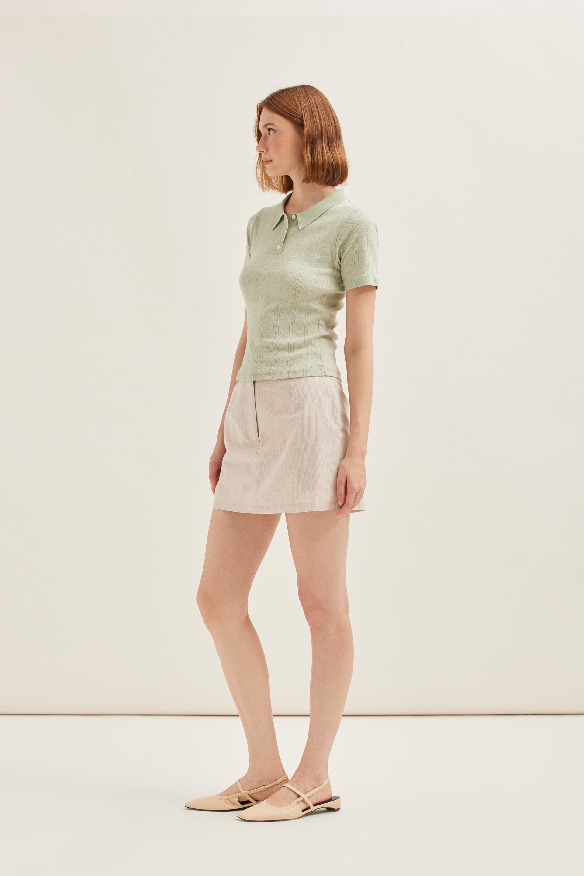 Pointelle Knit Polo