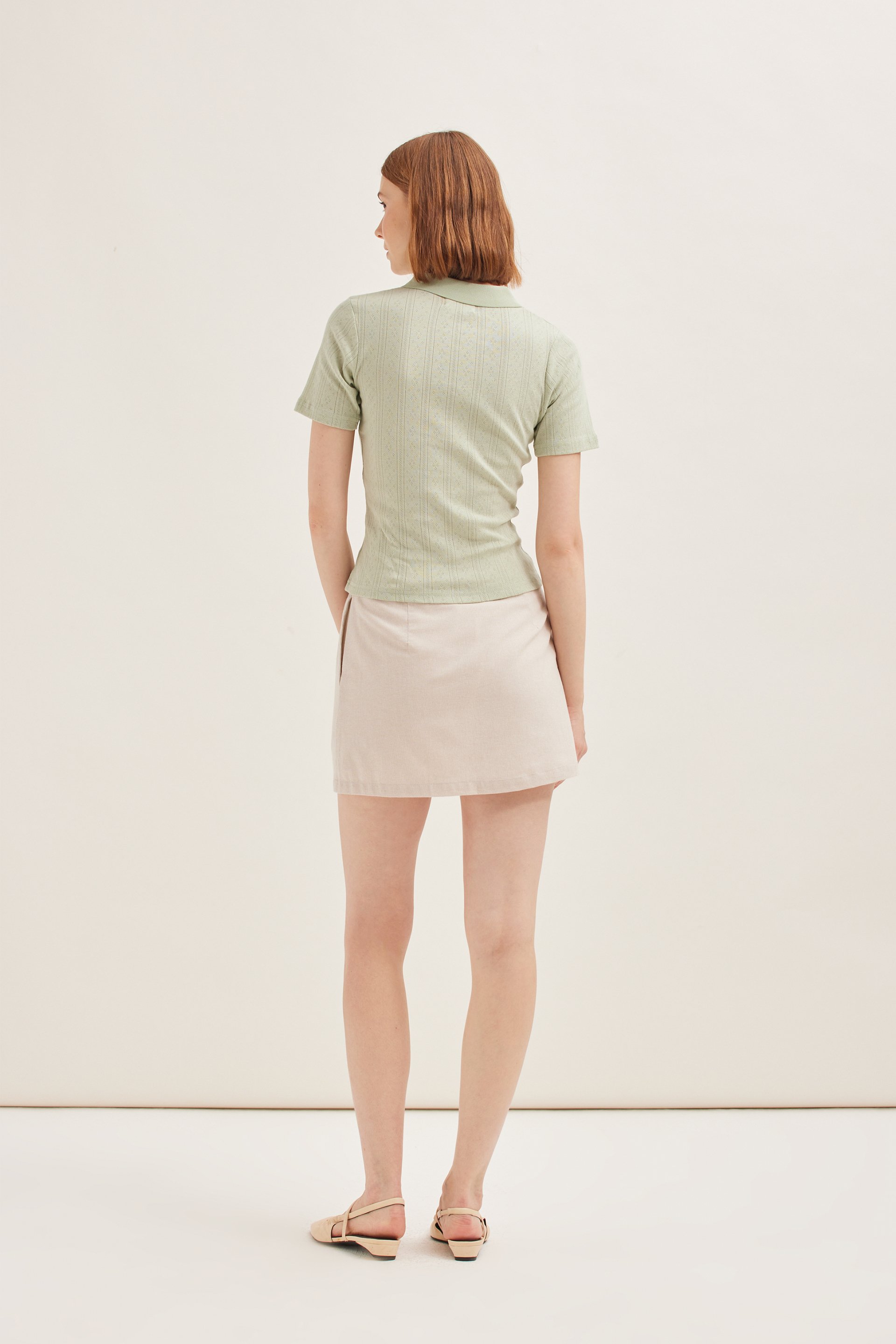 Pointelle Knit Polo