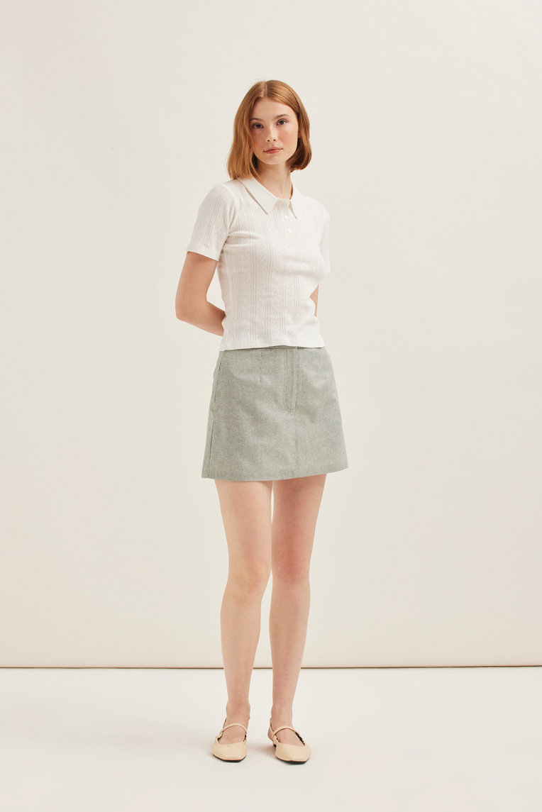 Pointelle Knit Polo