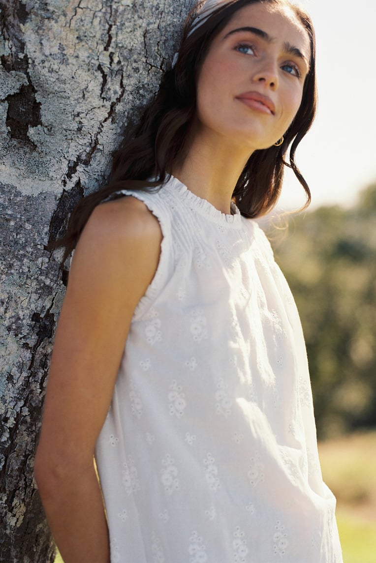 Cotton Broderie Shift Dress