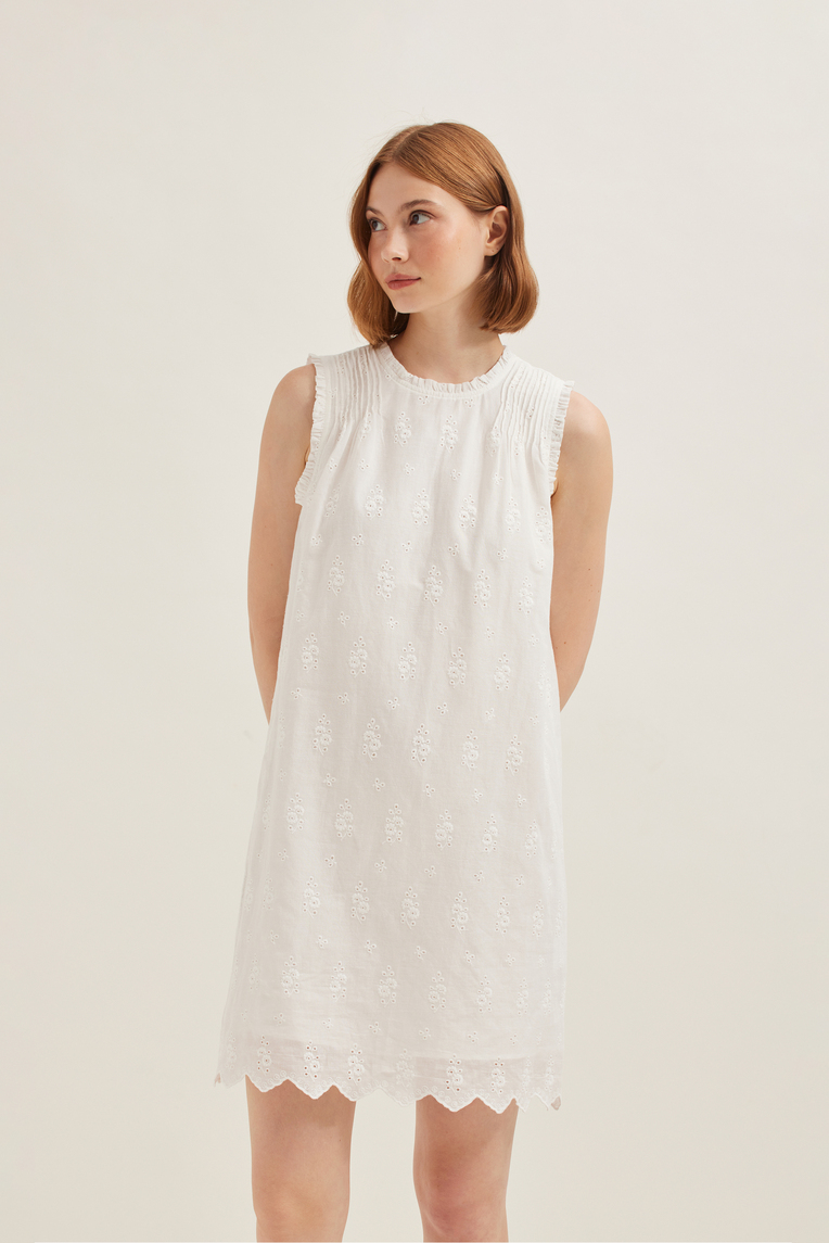 Cotton Broderie Shift Dress