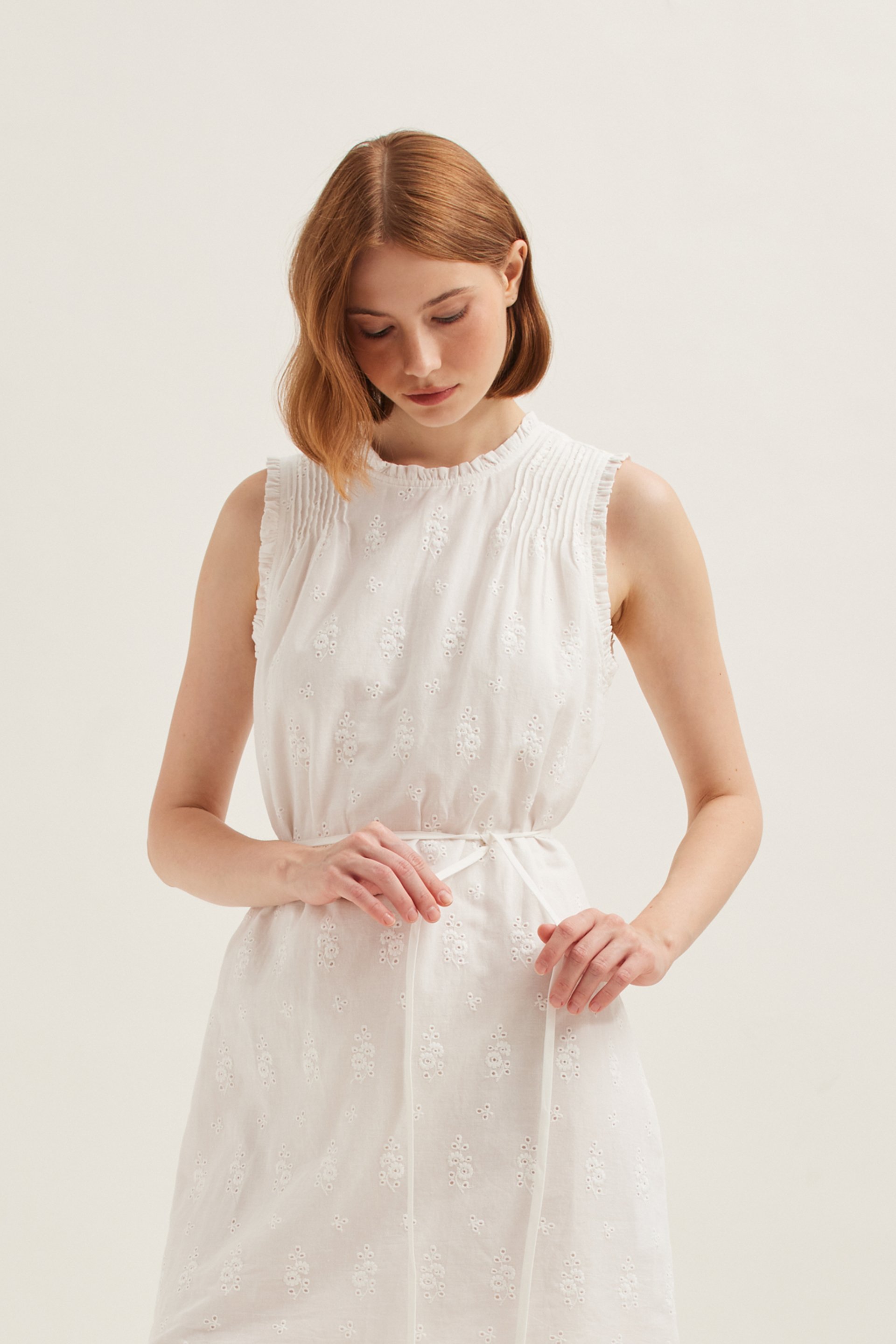 Cotton Broderie Shift Dress