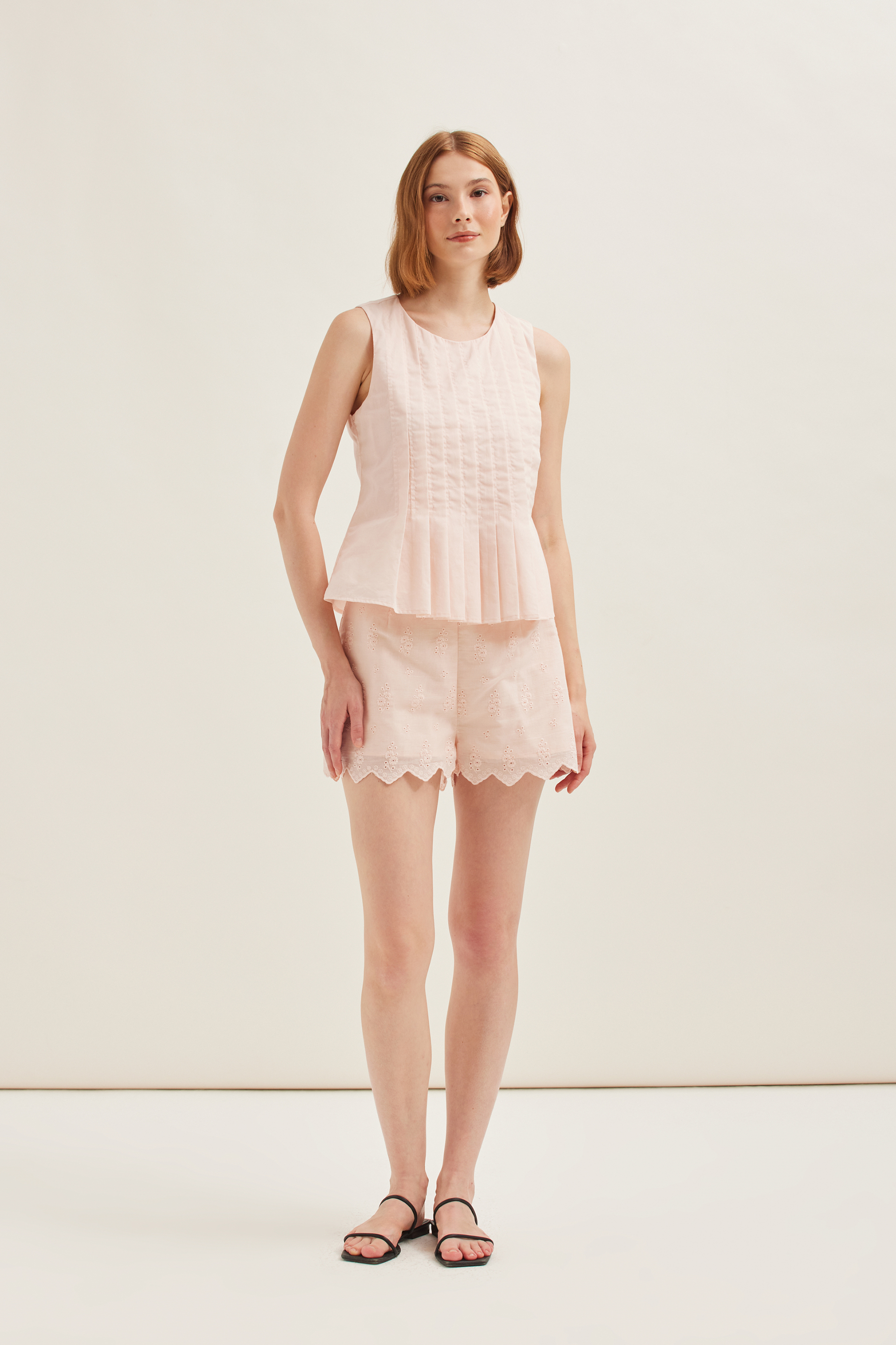 Cotton Pleated Top