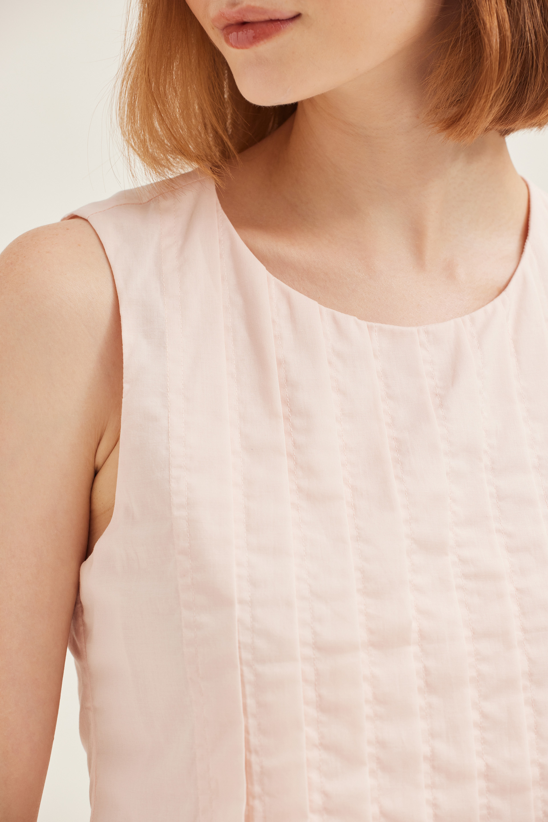 Cotton Pleated Top