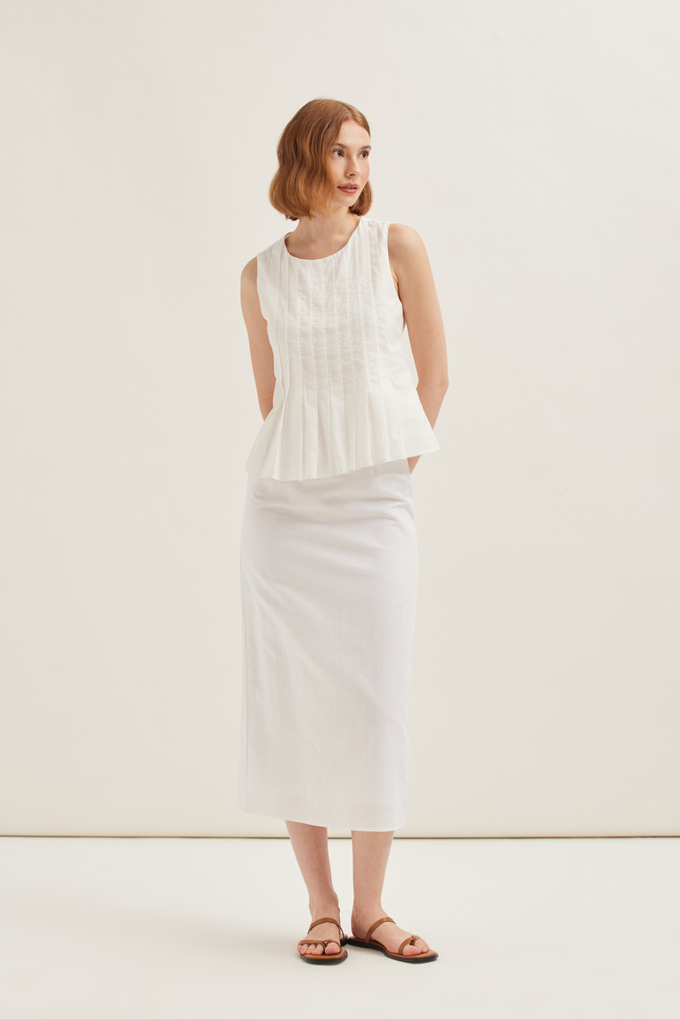 Cotton Pleated Top