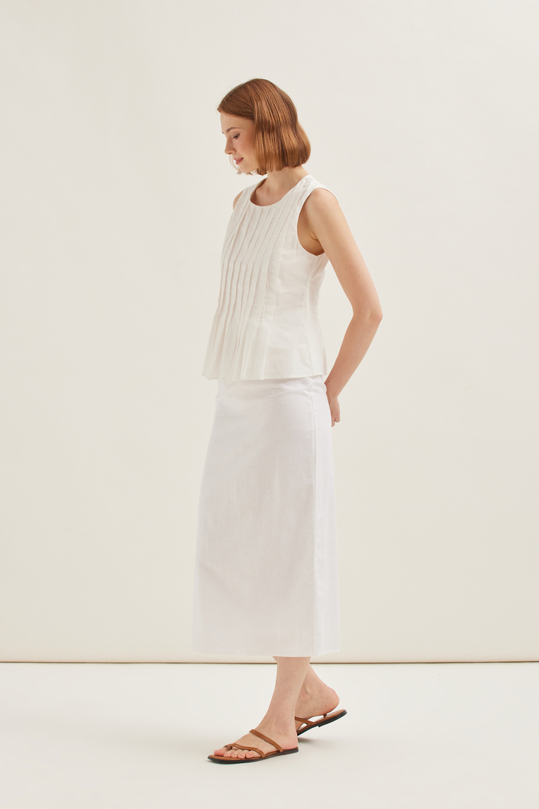 Cotton Pleated Top
