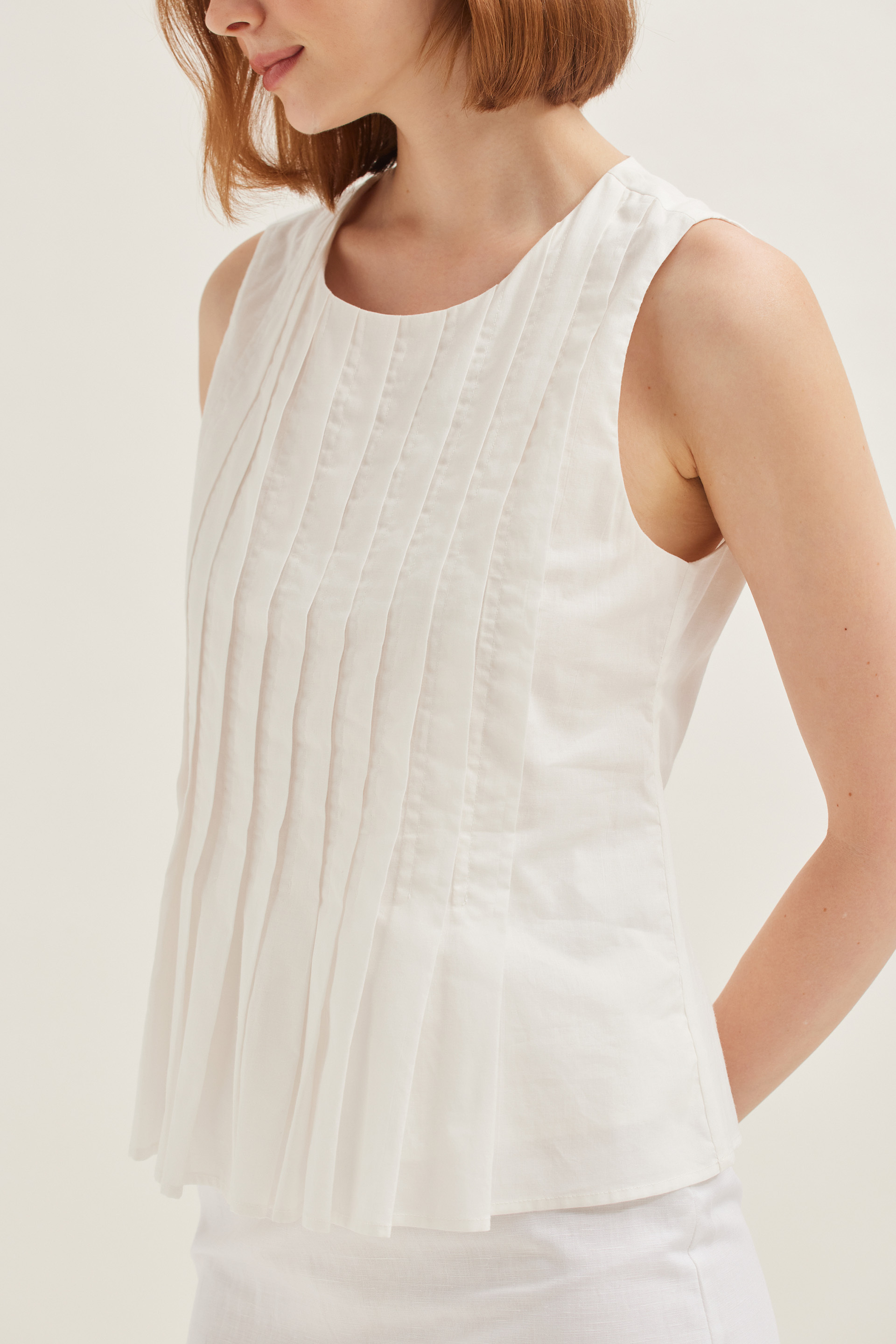 Cotton Pleated Top
