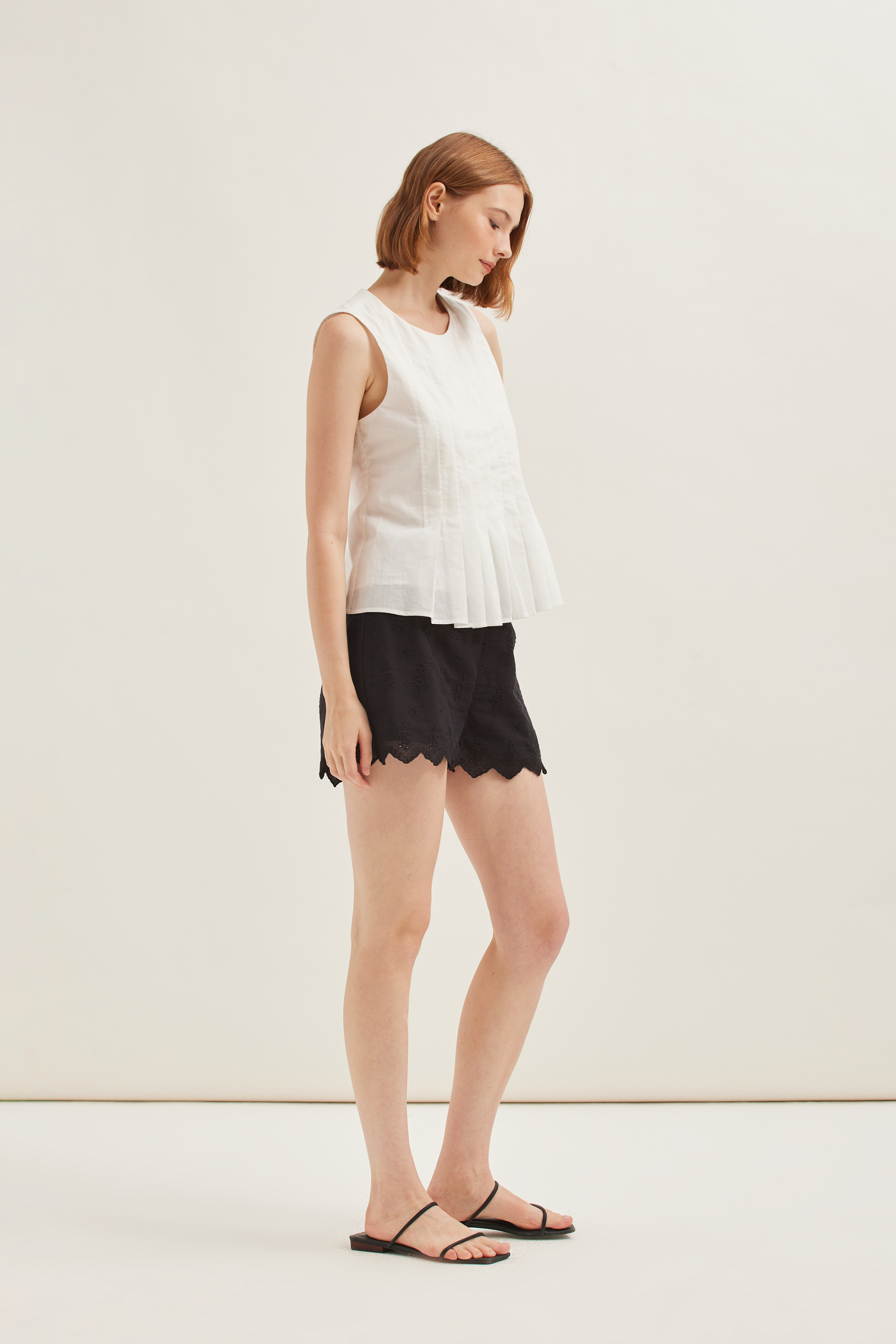 Cotton Pleated Top