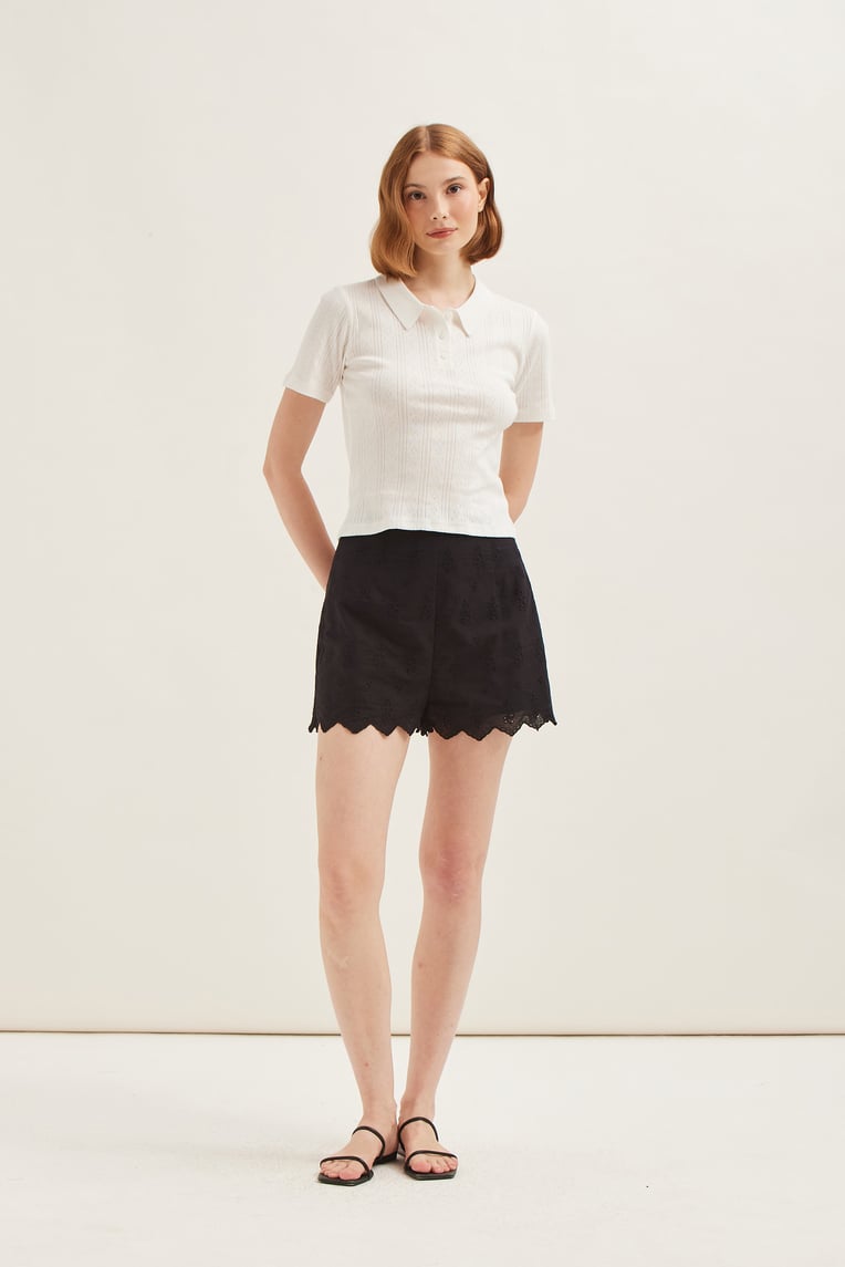 Cotton Broderie Shorts