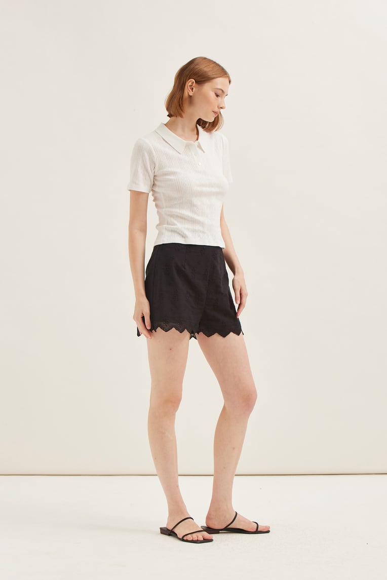 Cotton Broderie Shorts