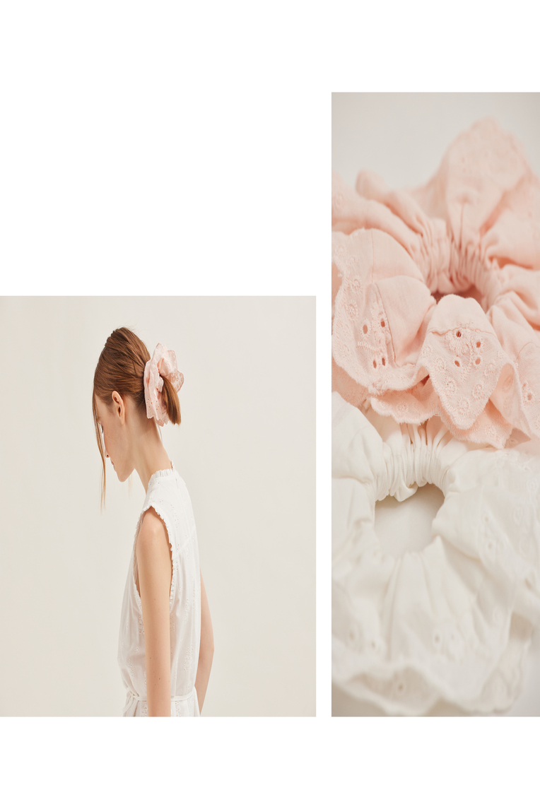 Cotton Broderie Scrunchie