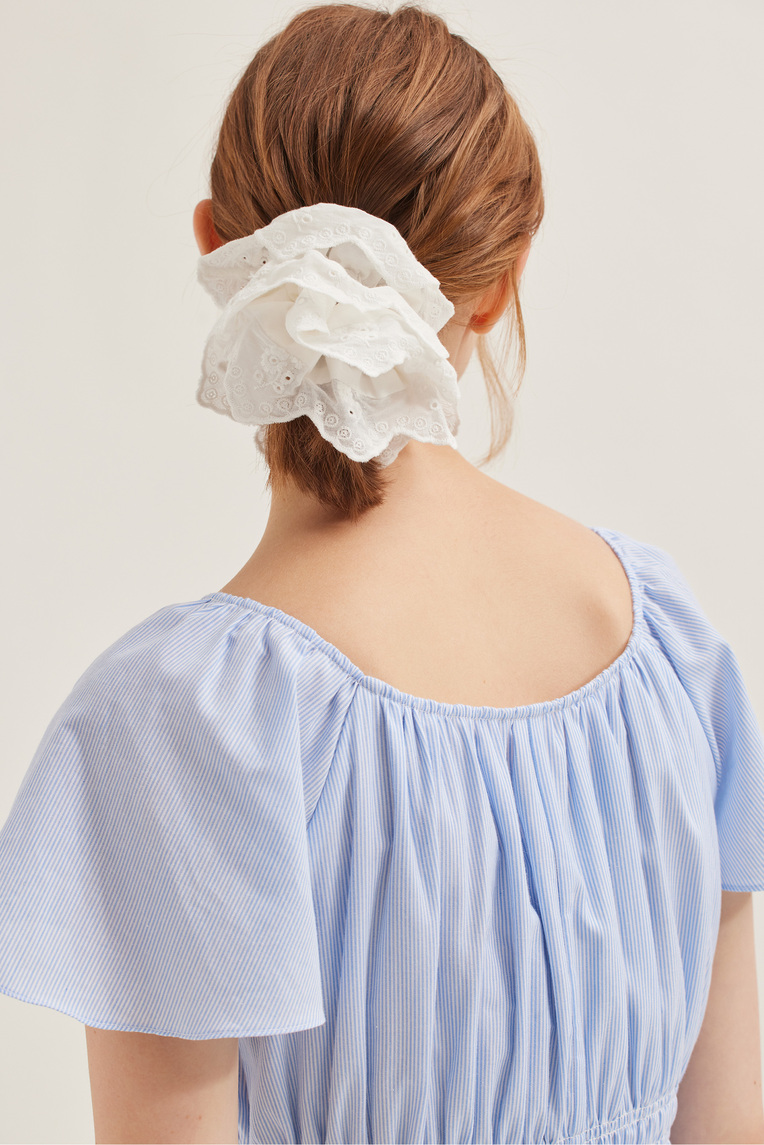 Cotton Broderie Scrunchie
