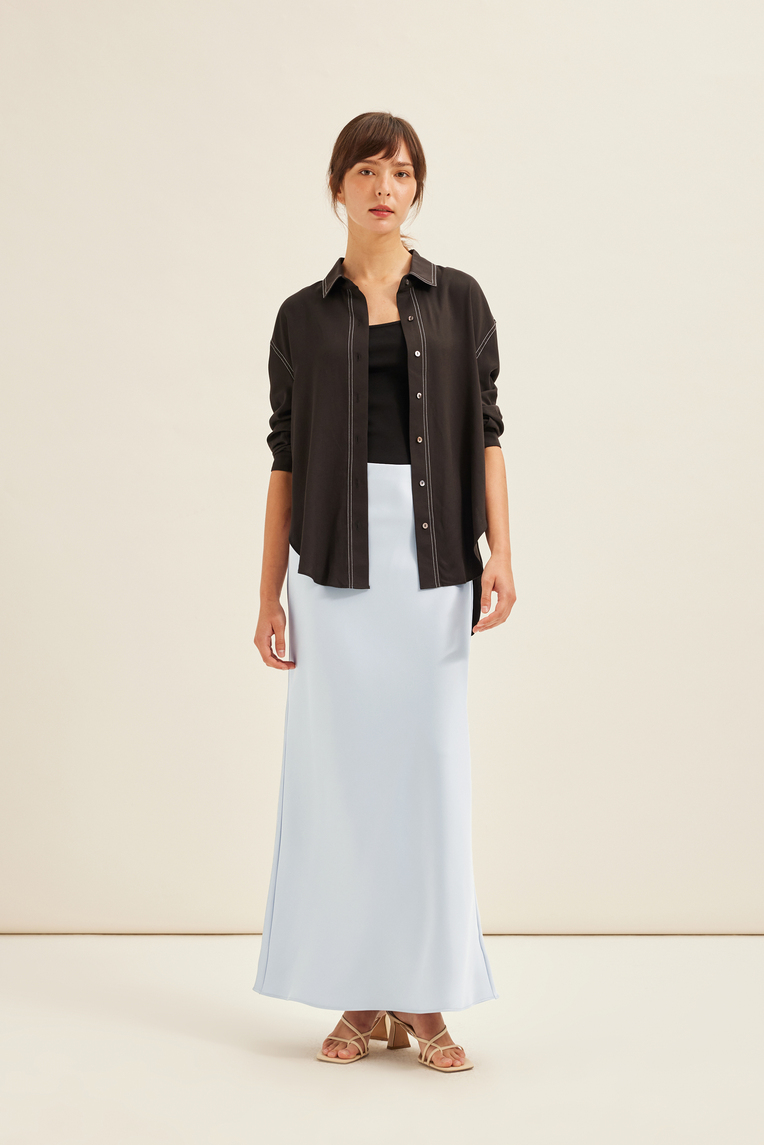 Contrast Stitch Oversized Shirt