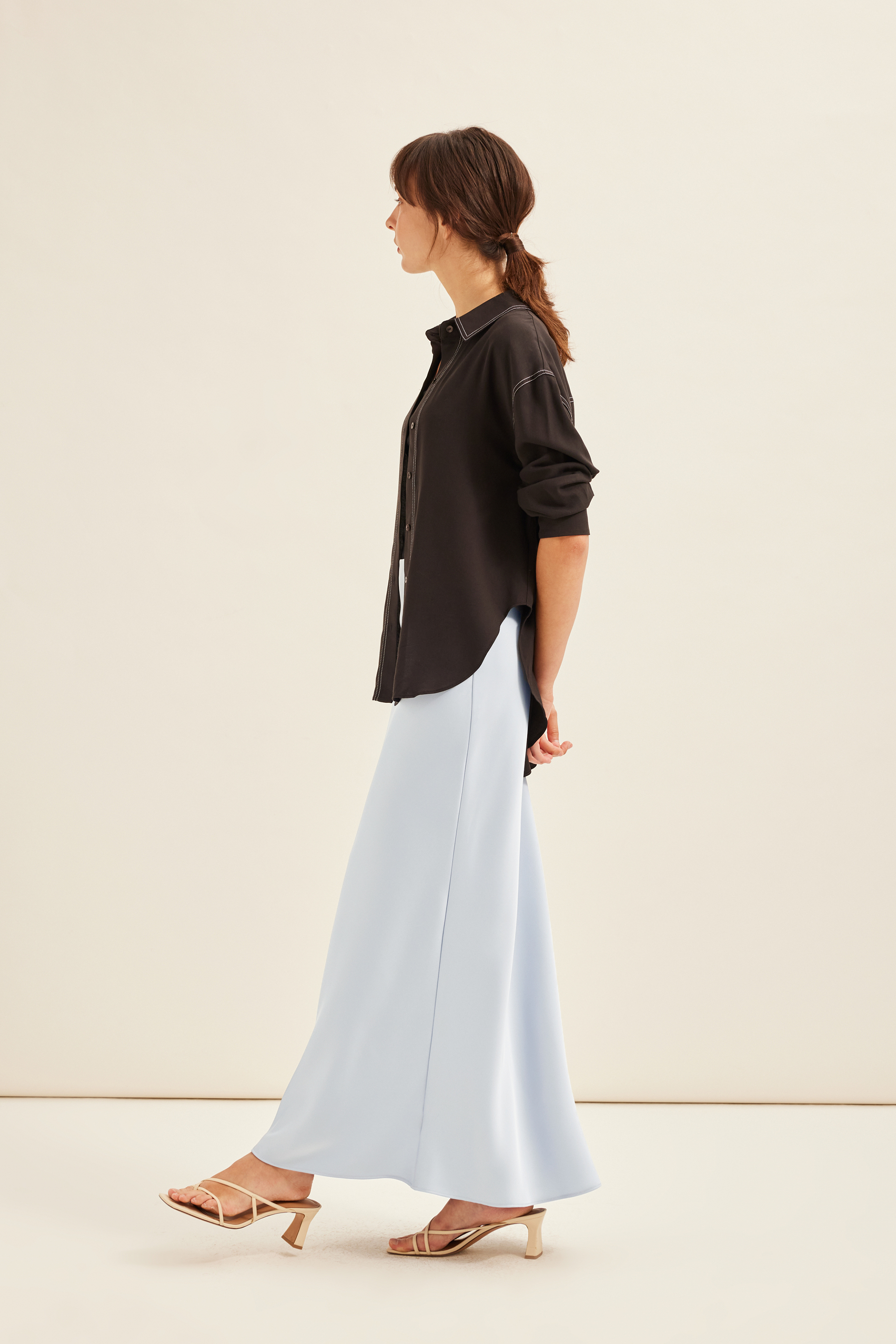 Contrast Stitch Oversized Shirt
