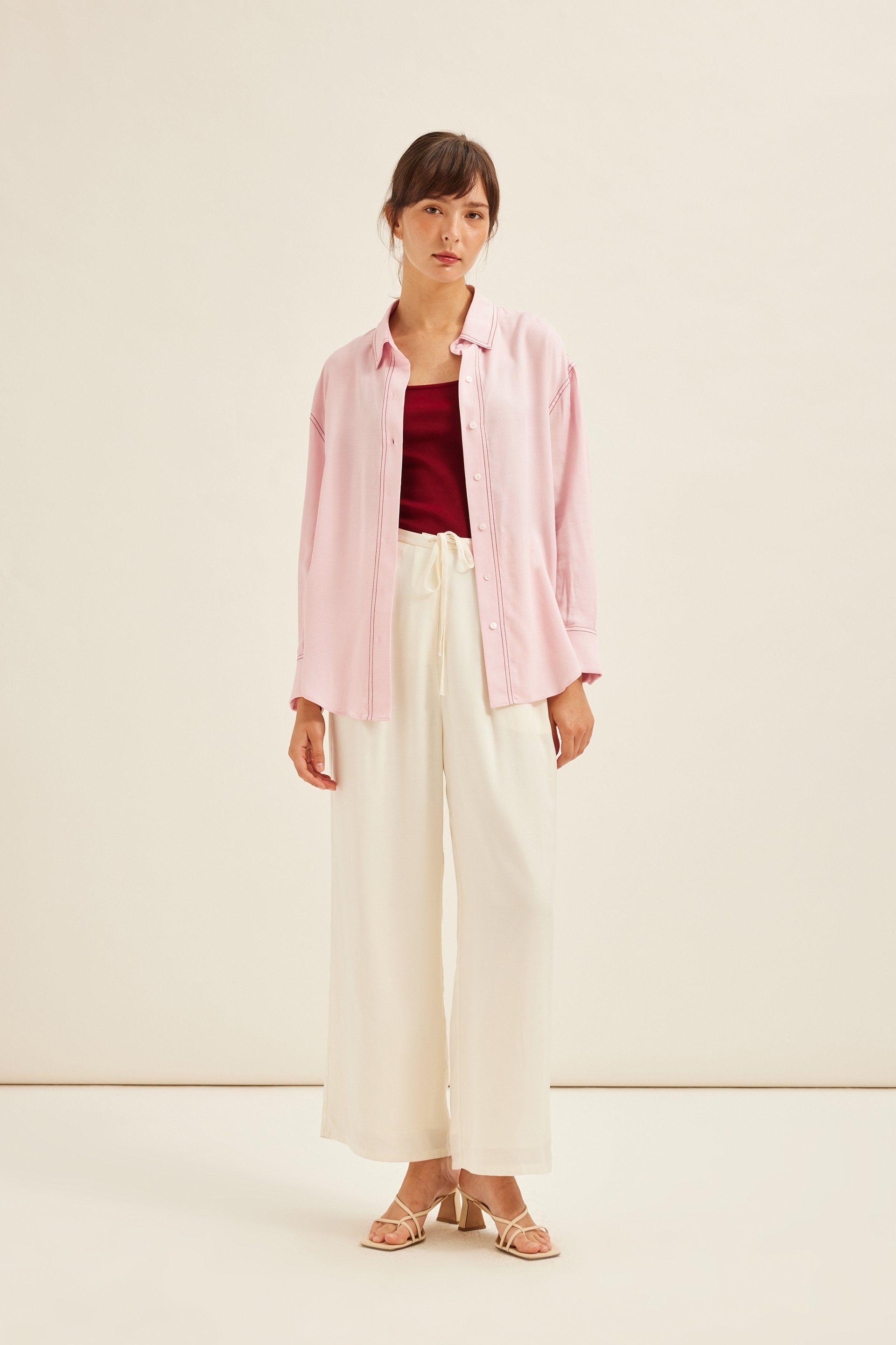 Contrast Stitch Oversized Shirt