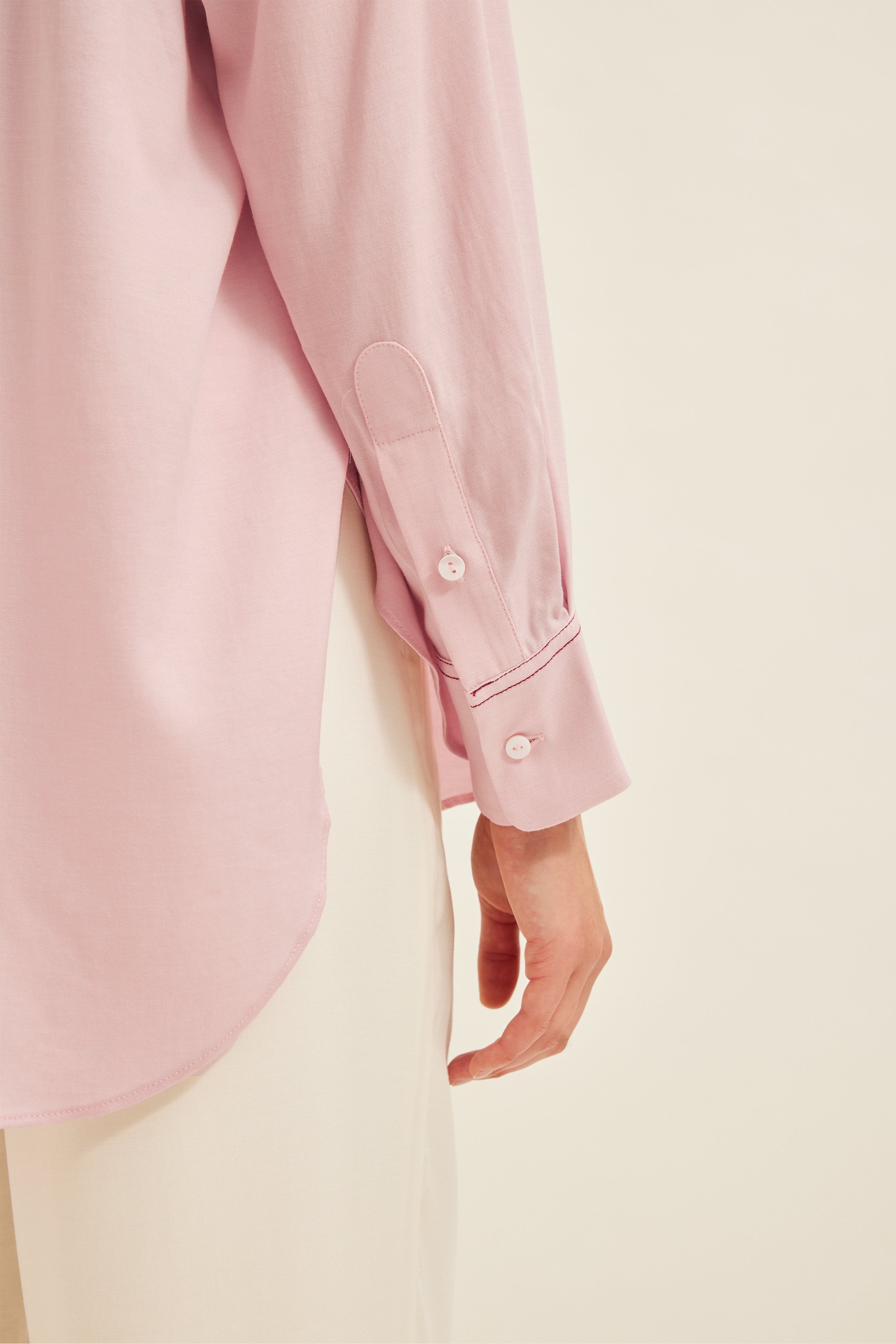 Contrast Stitch Oversized Shirt