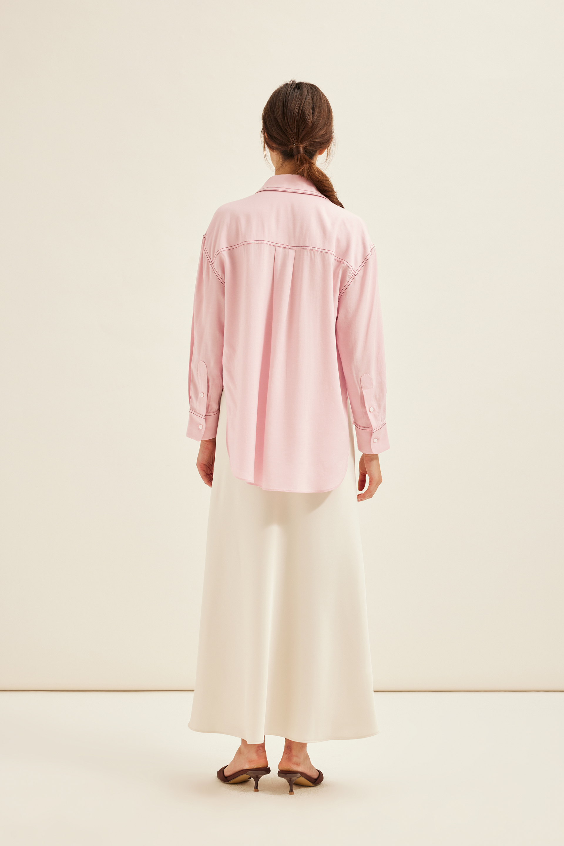 Contrast Stitch Oversized Shirt