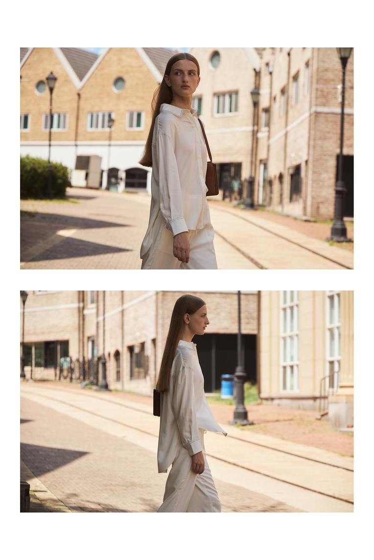 Contrast Stitch Oversized Shirt