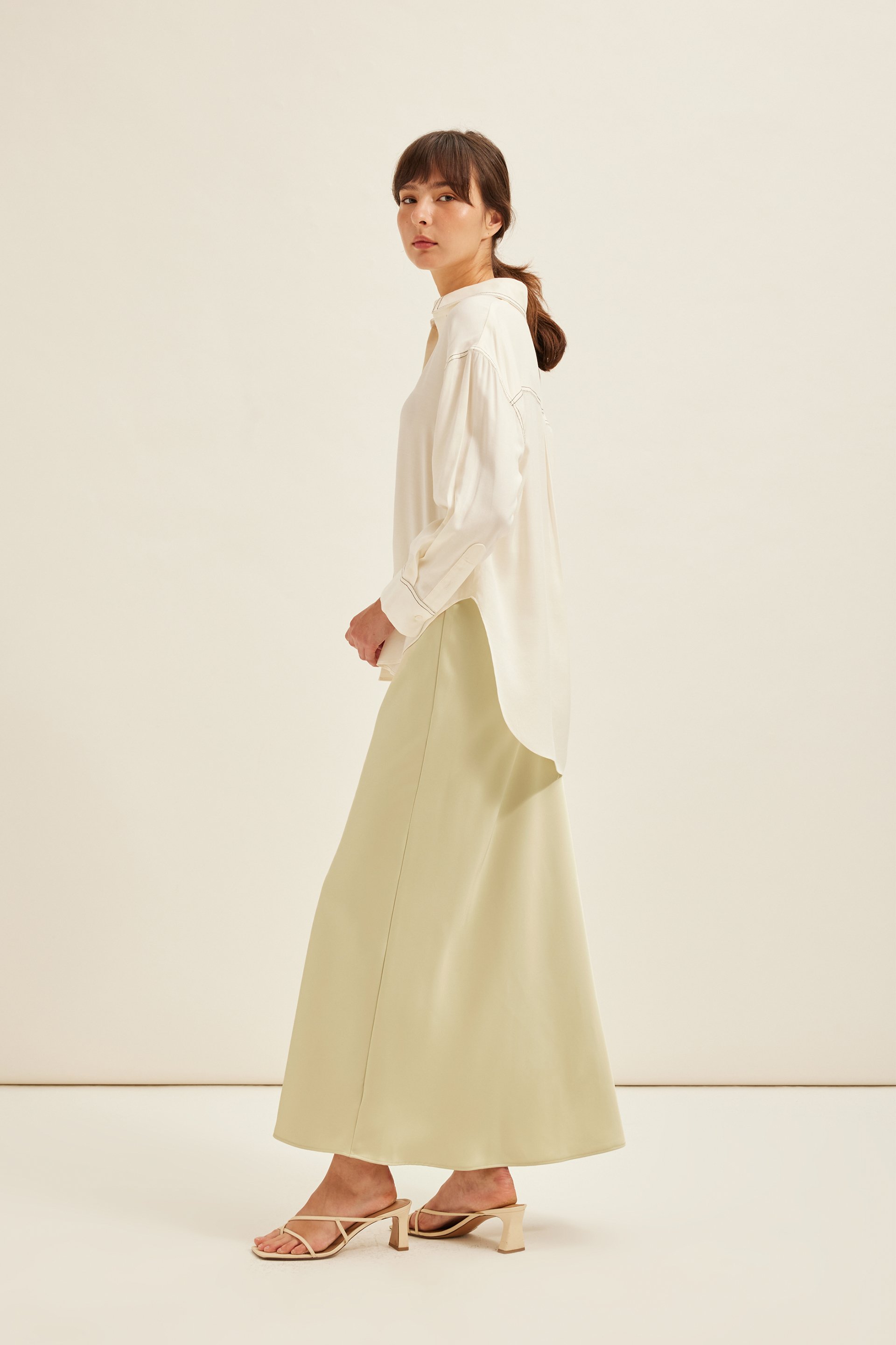 Contrast Stitch Oversized Shirt