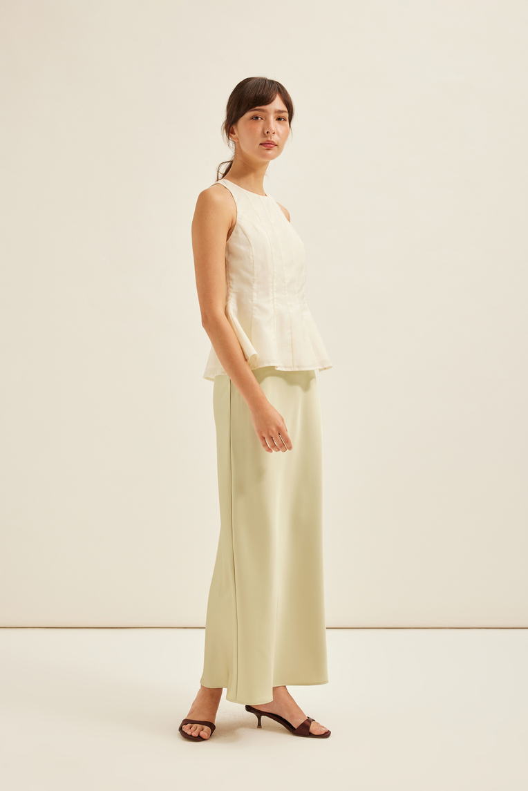 Pleated Peplum Halter Top