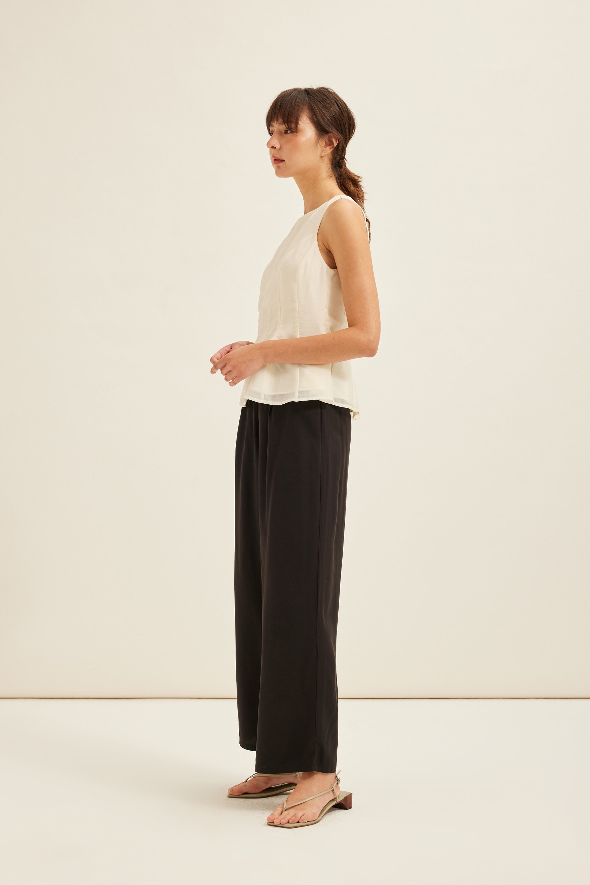 Pleated Peplum Halter Top