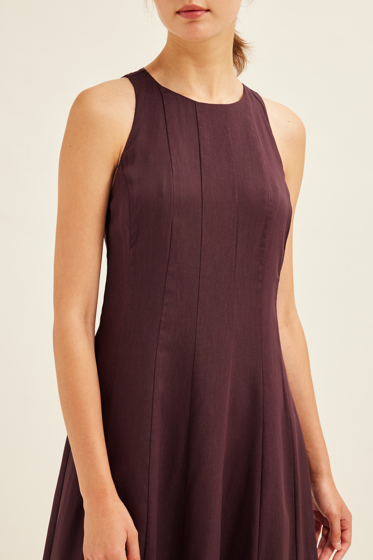 Rayon Pleated Halter Dress