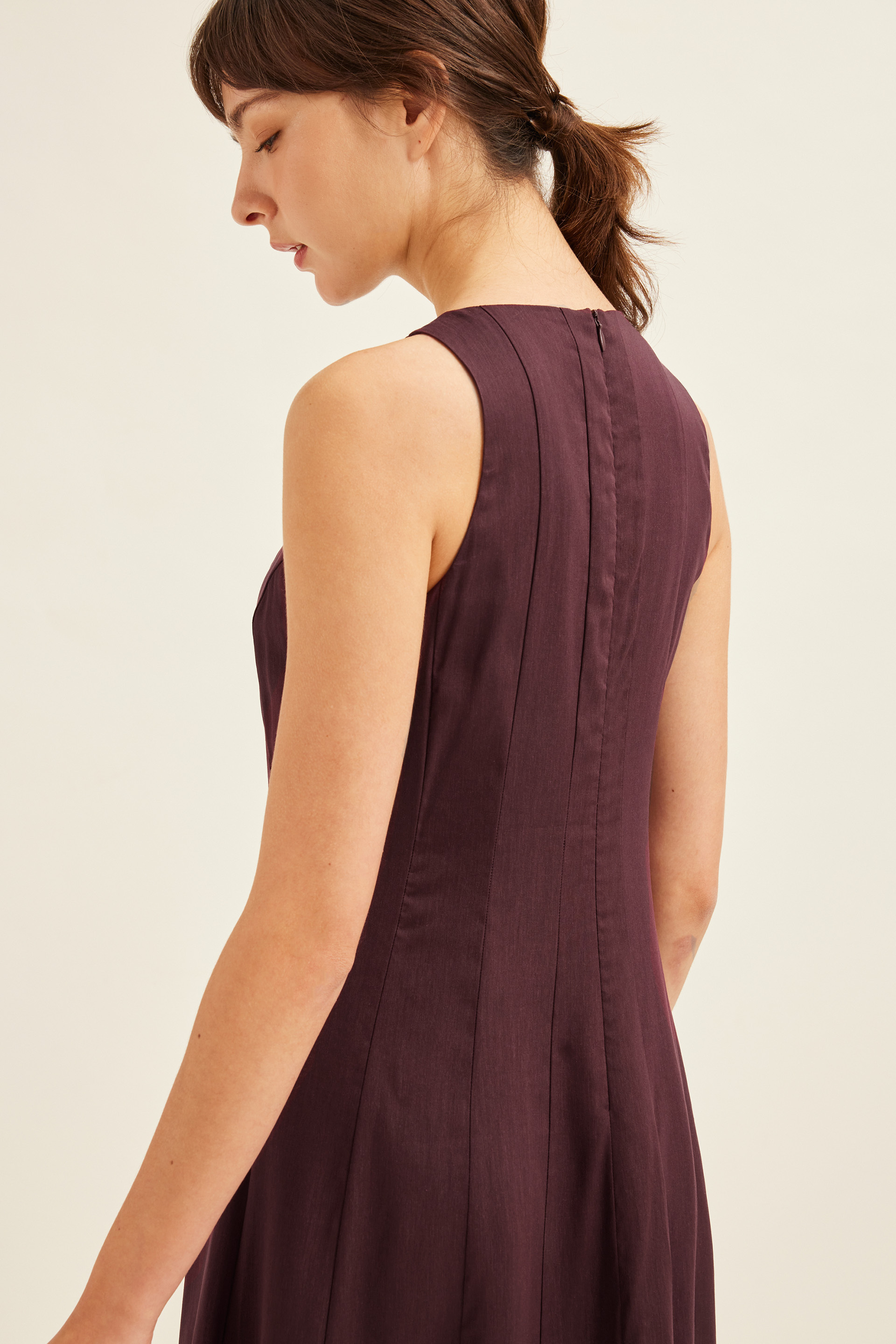 Rayon Pleated Halter Dress