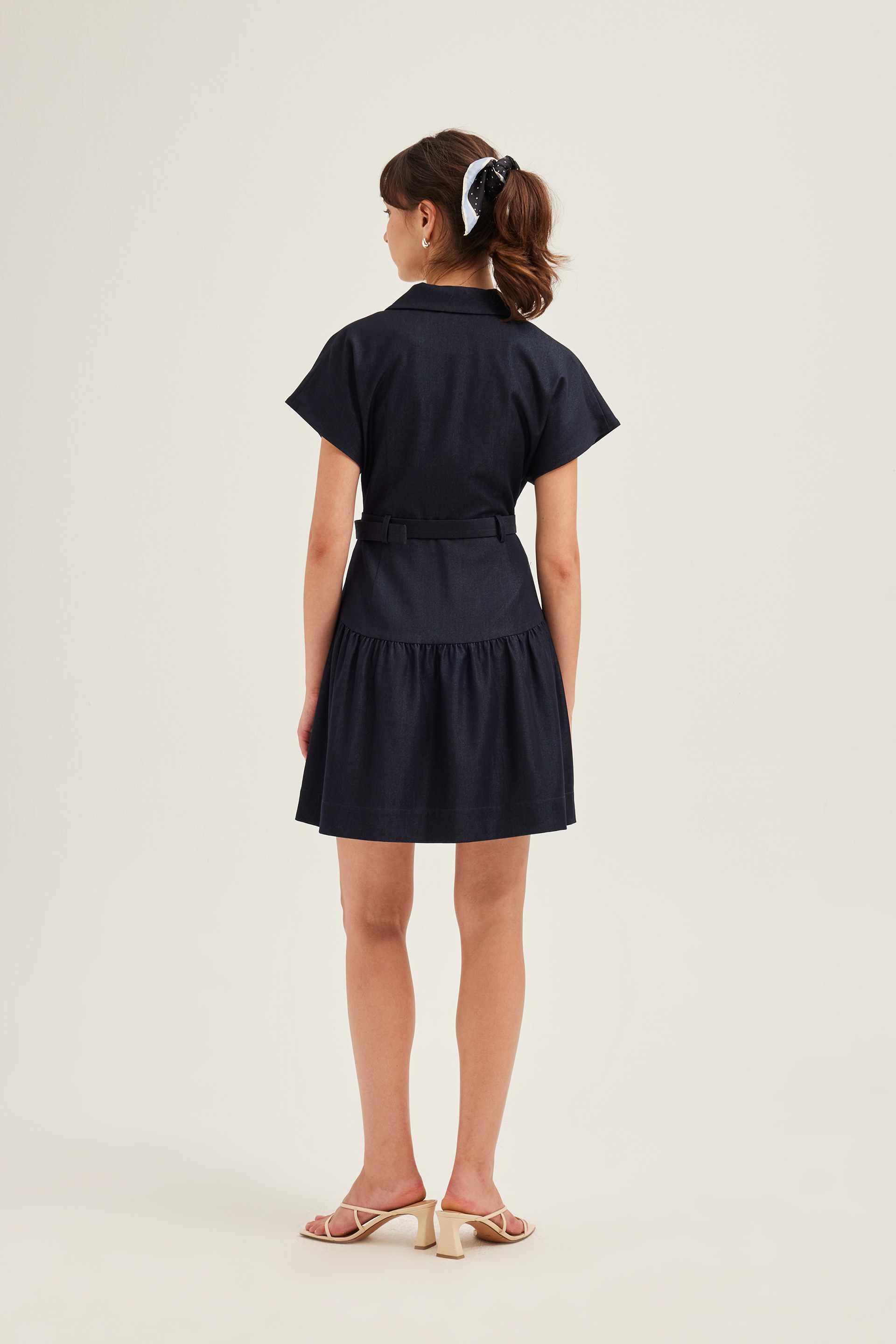 Chambray Belted Shift Dress