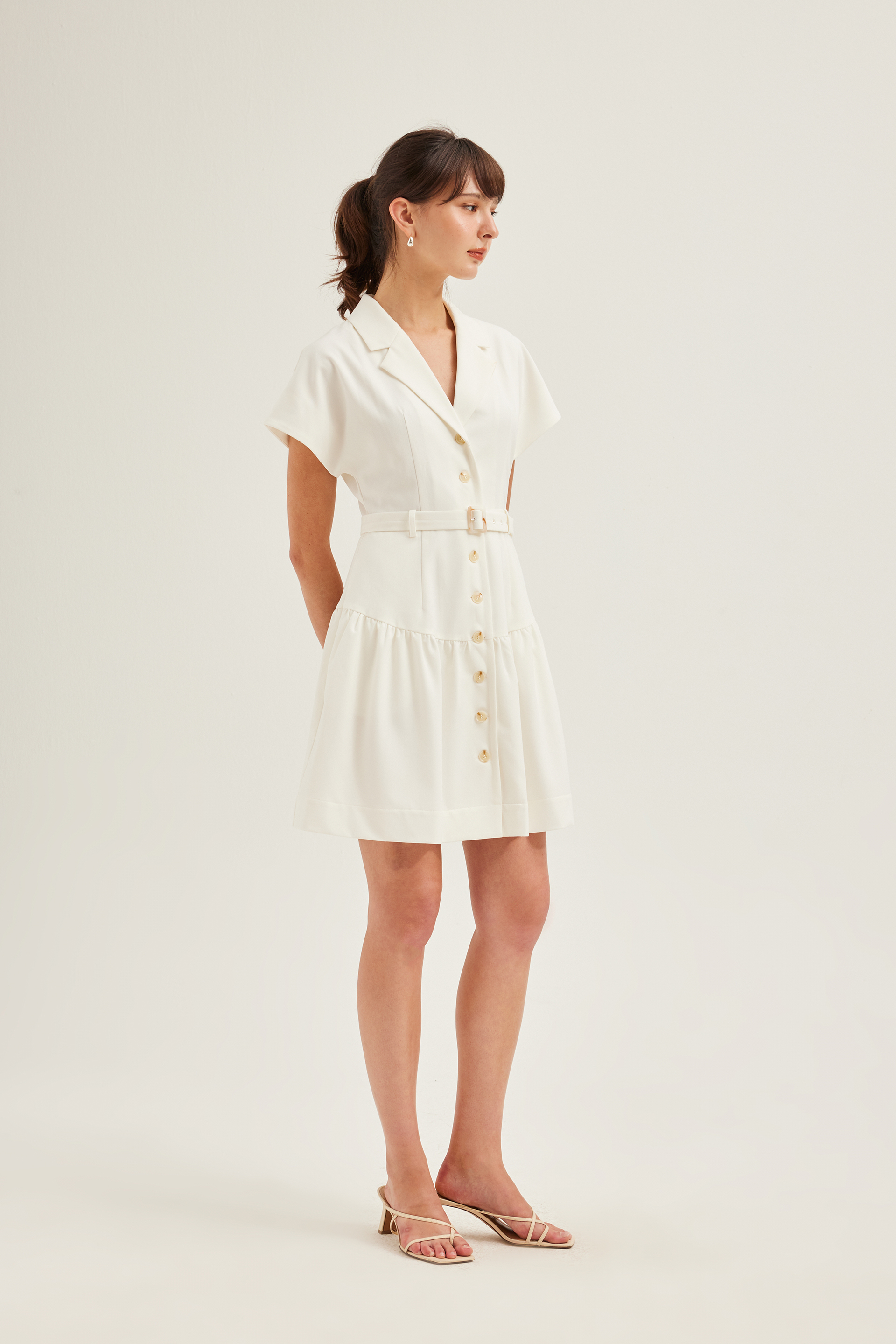 Chambray Belted Shift Dress