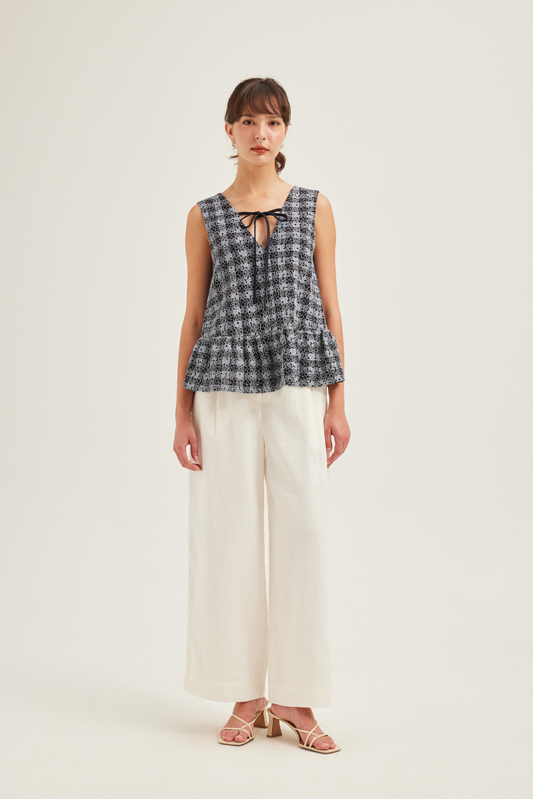 Lace Two-Way Peplum Top